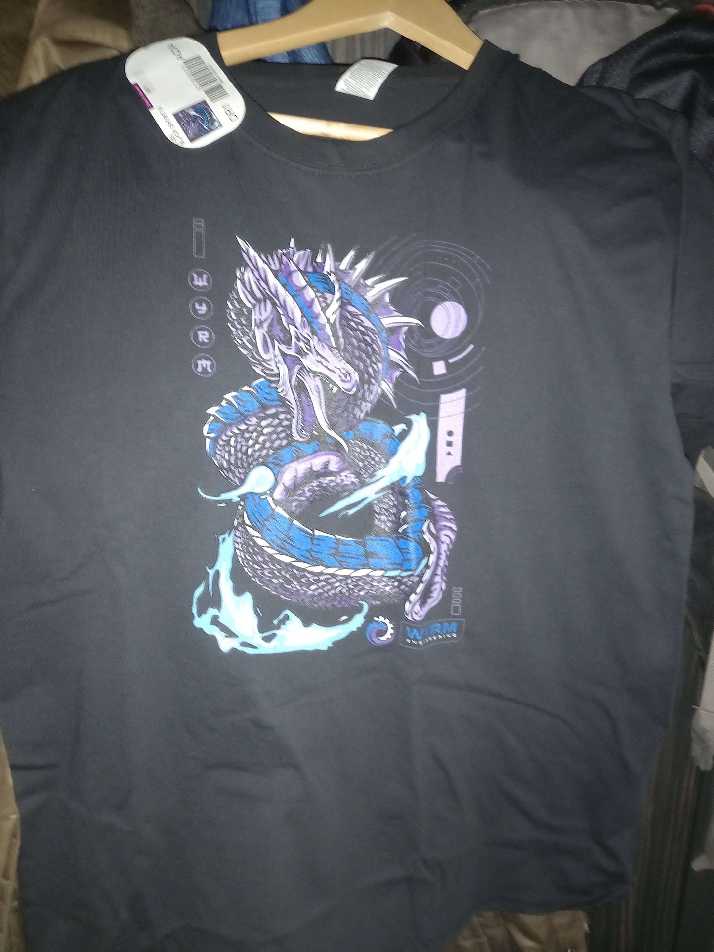 Flaming wyrm anime themed unisex organic cotton t-shirt