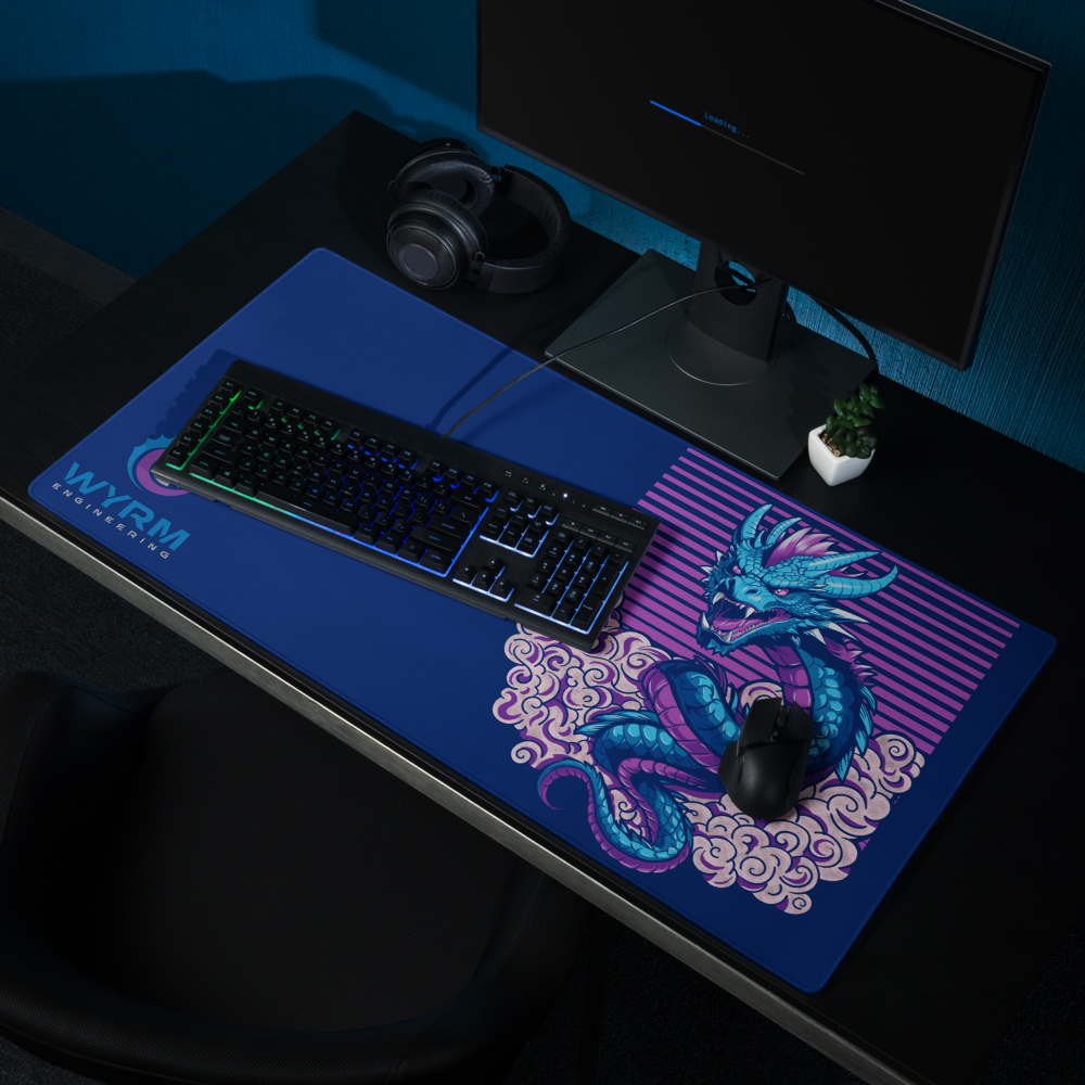 Anime styled Wyrm dragon large gaming mouse pad