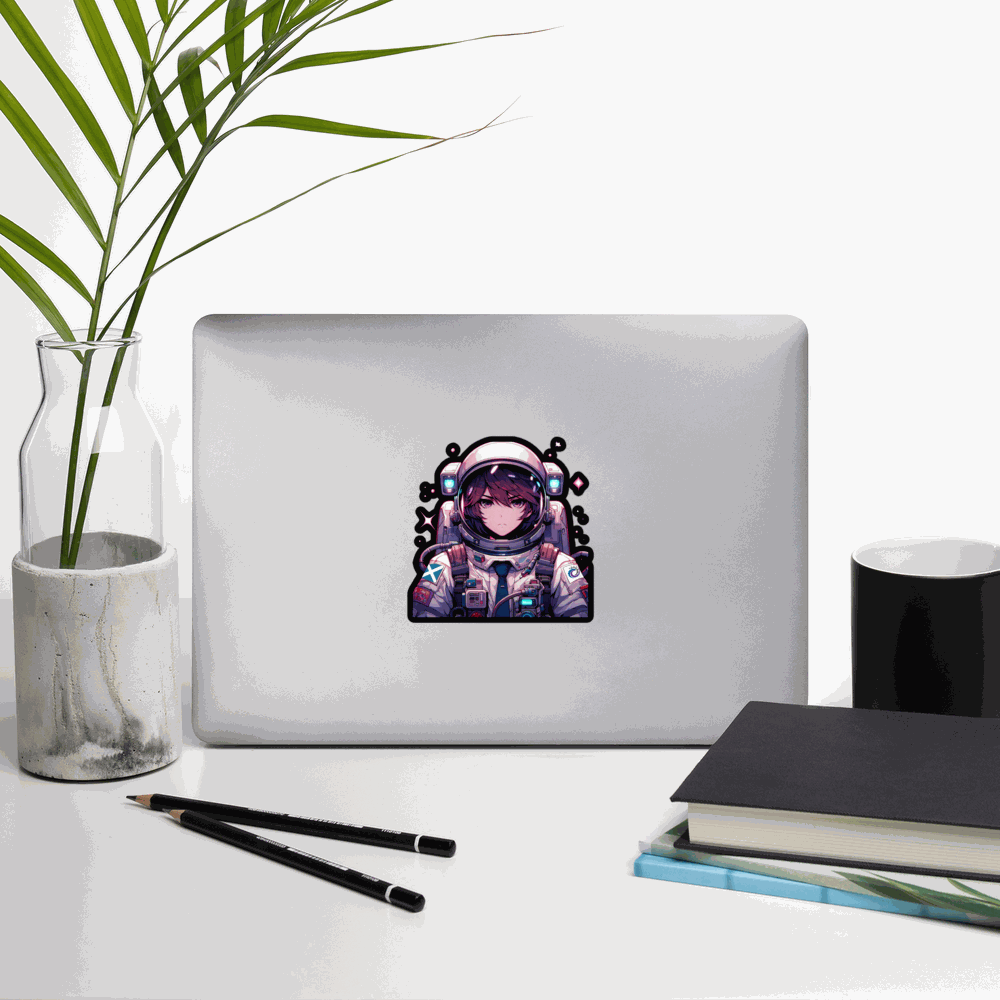 Female anime astronaut vinyl sticker