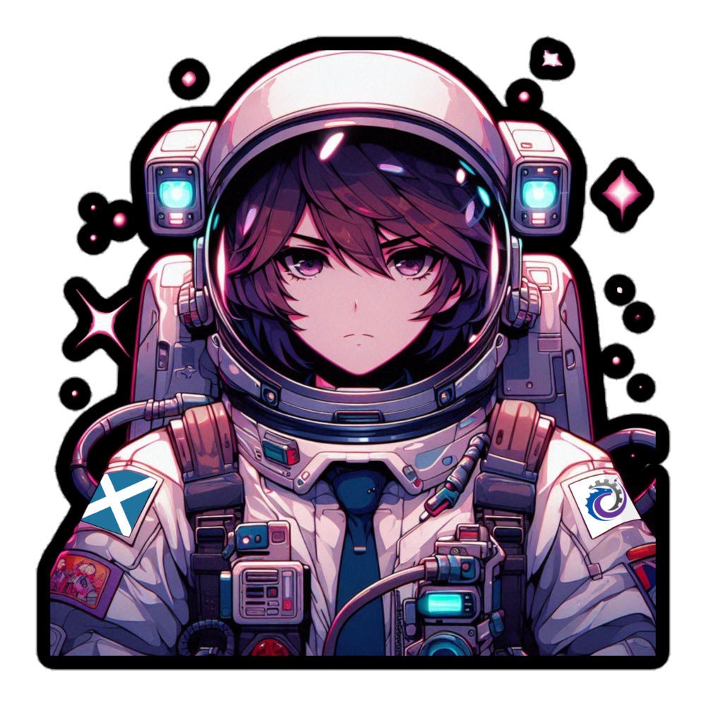 Female anime astronaut vinyl sticker