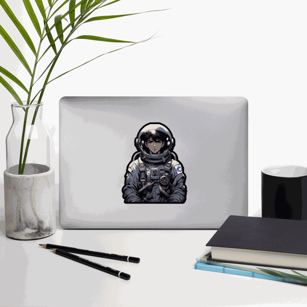 Male anime astronaut vinyl sticker