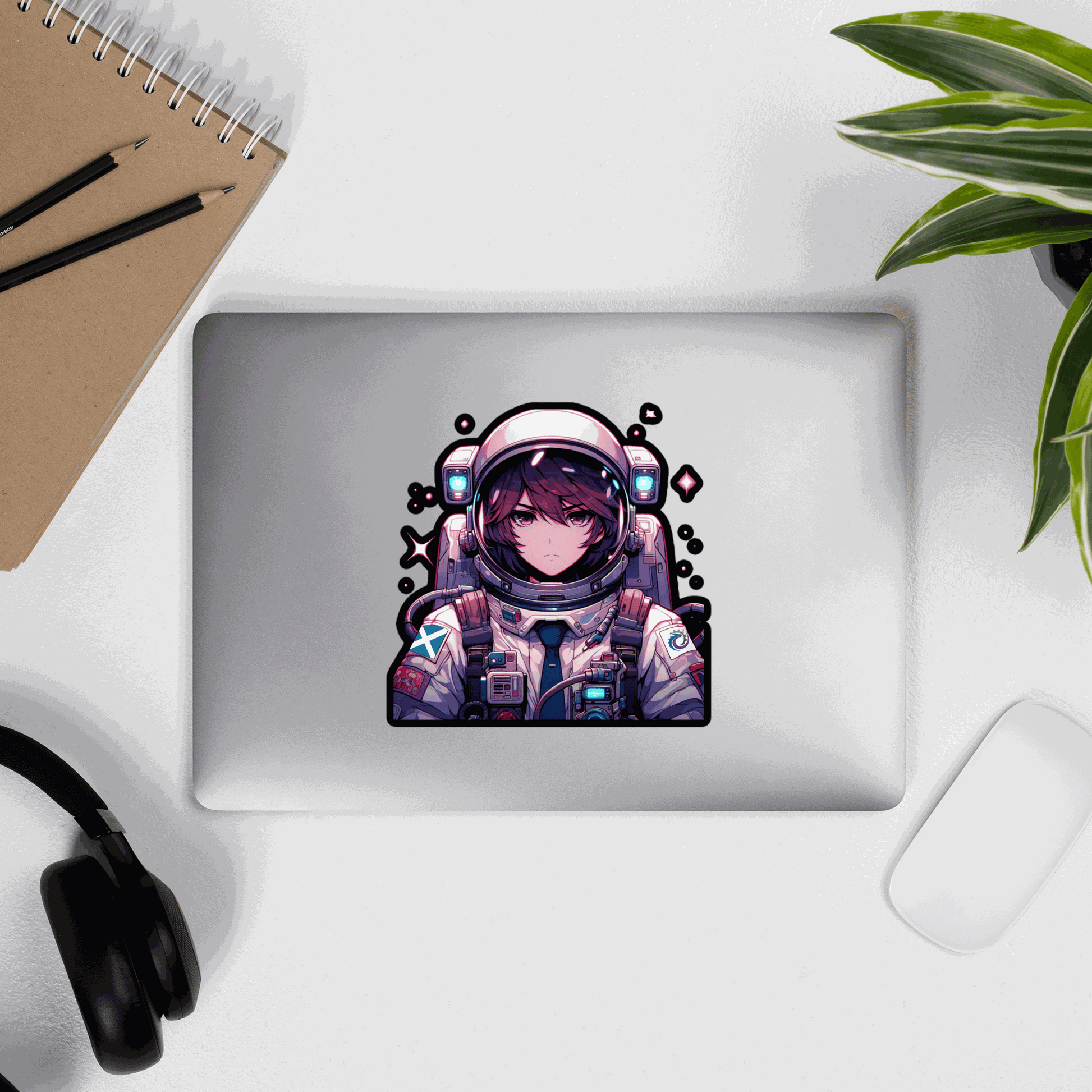 Female anime astronaut vinyl sticker