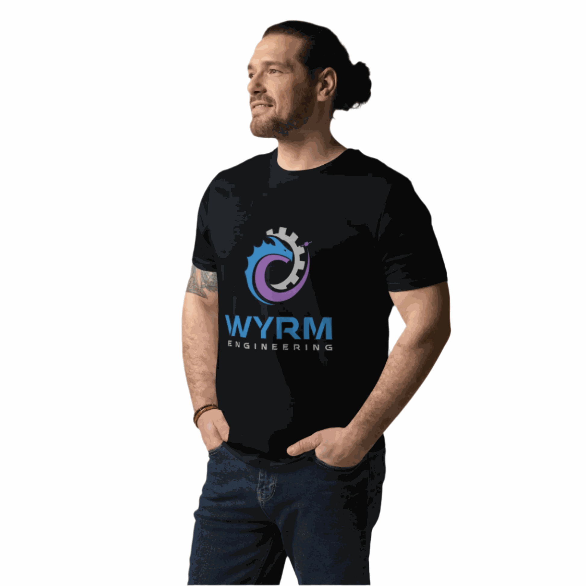 wyrm engineering logo space company unisex organic cotton