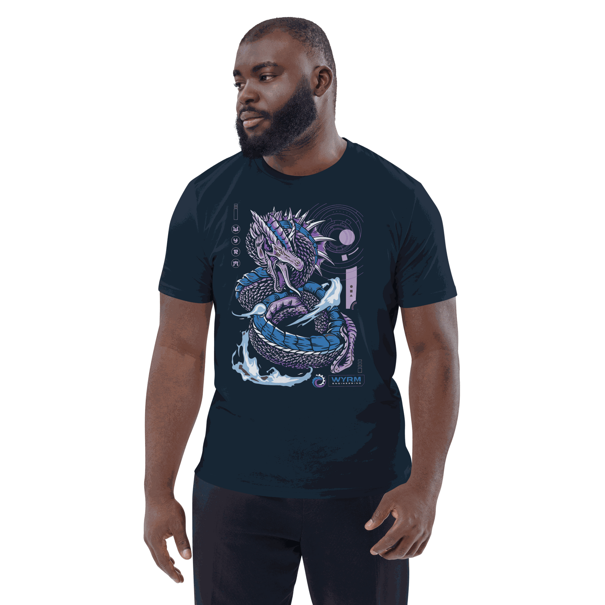 Flaming wyrm anime themed unisex organic cotton t-shirt