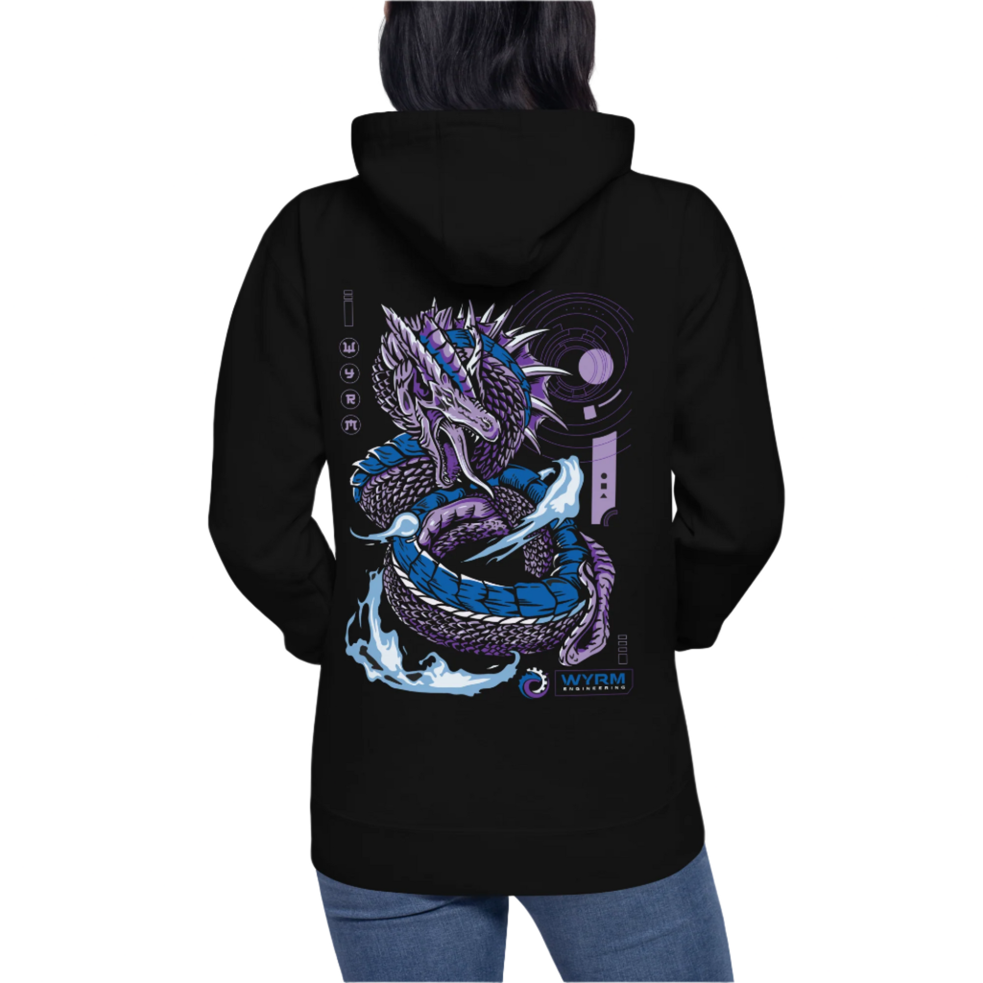 Flame wyrm dragon anime styled unisex casual streetwear Hoodie