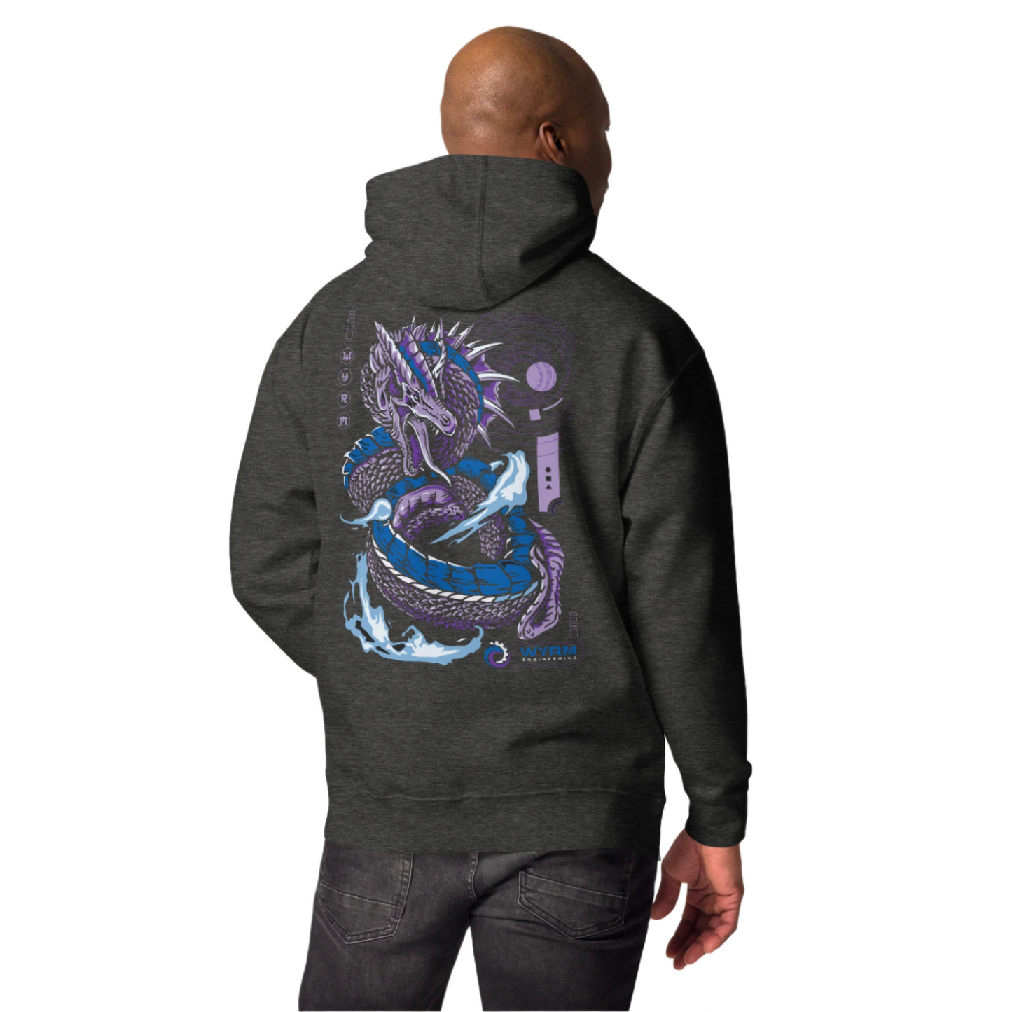 Flame wyrm dragon anime styled unisex casual streetwear Hoodie