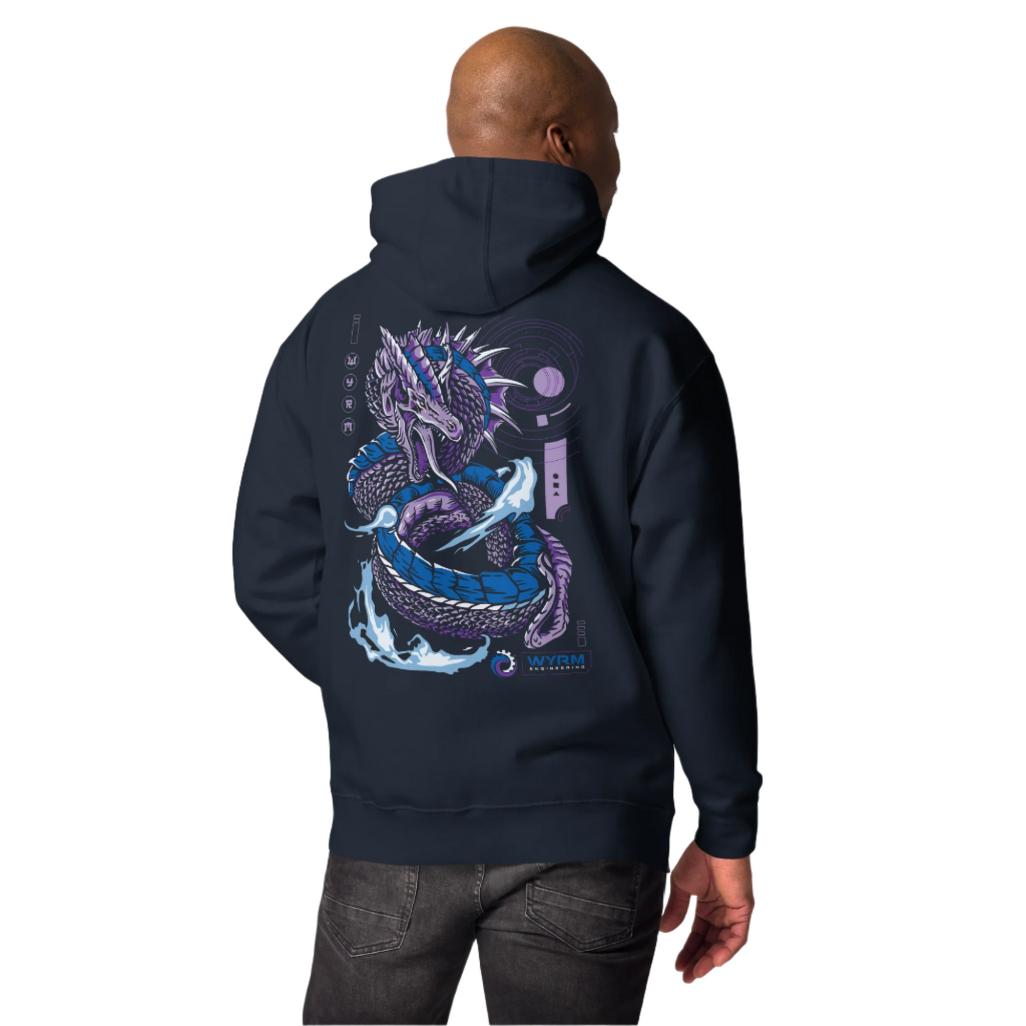 Flame wyrm dragon anime styled unisex casual streetwear Hoodie