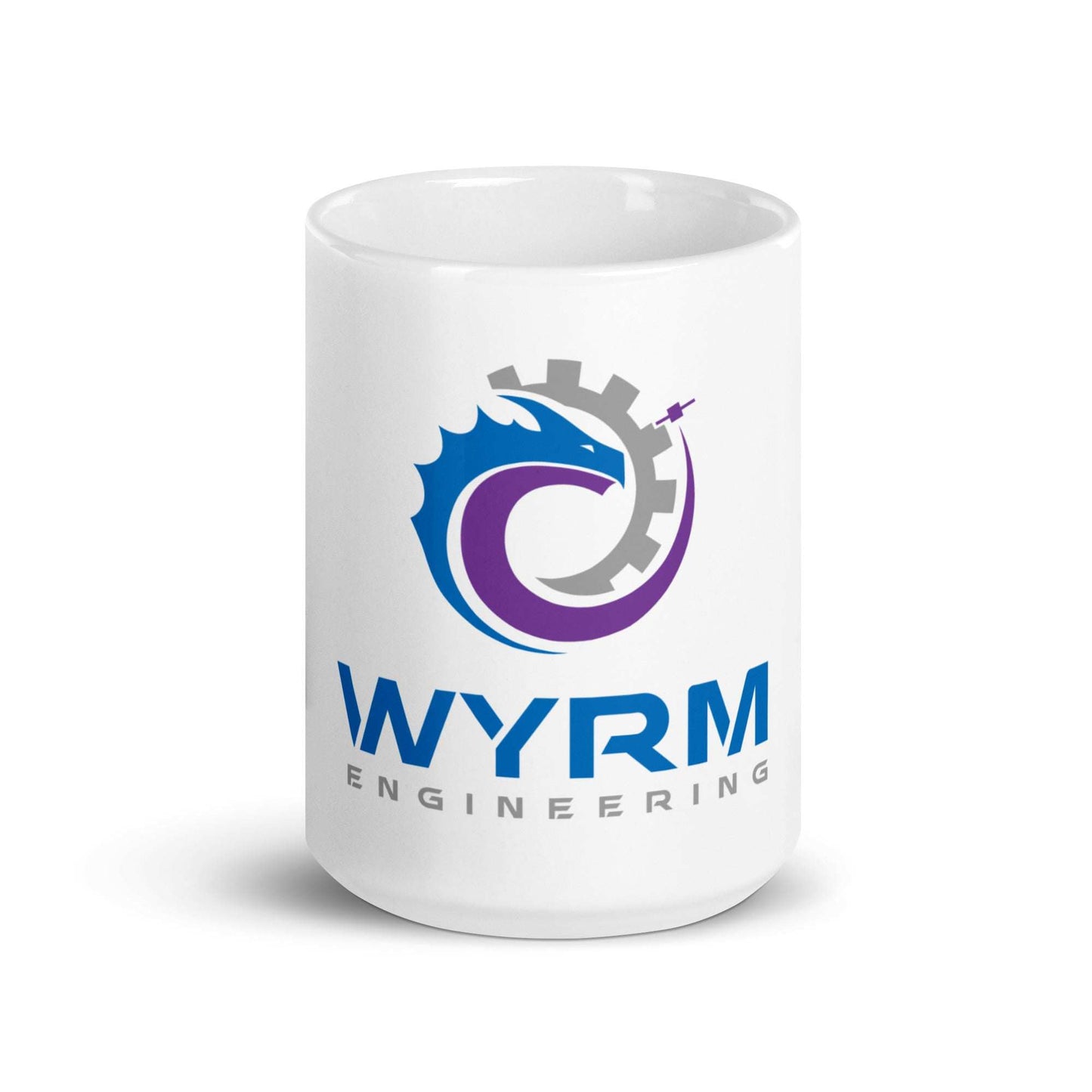 wyrm engineering logo white glossy coffee drinking mug